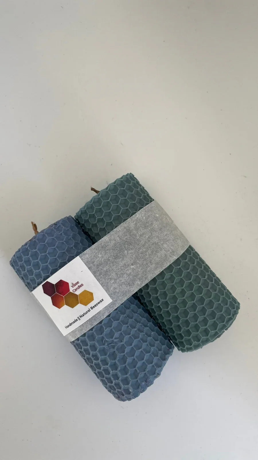 Denim and Eucalyptus colored candle pack