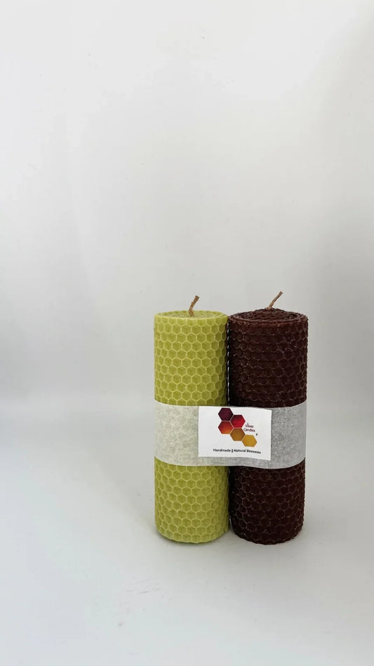 Pack of Olive and Chocolate colored candles