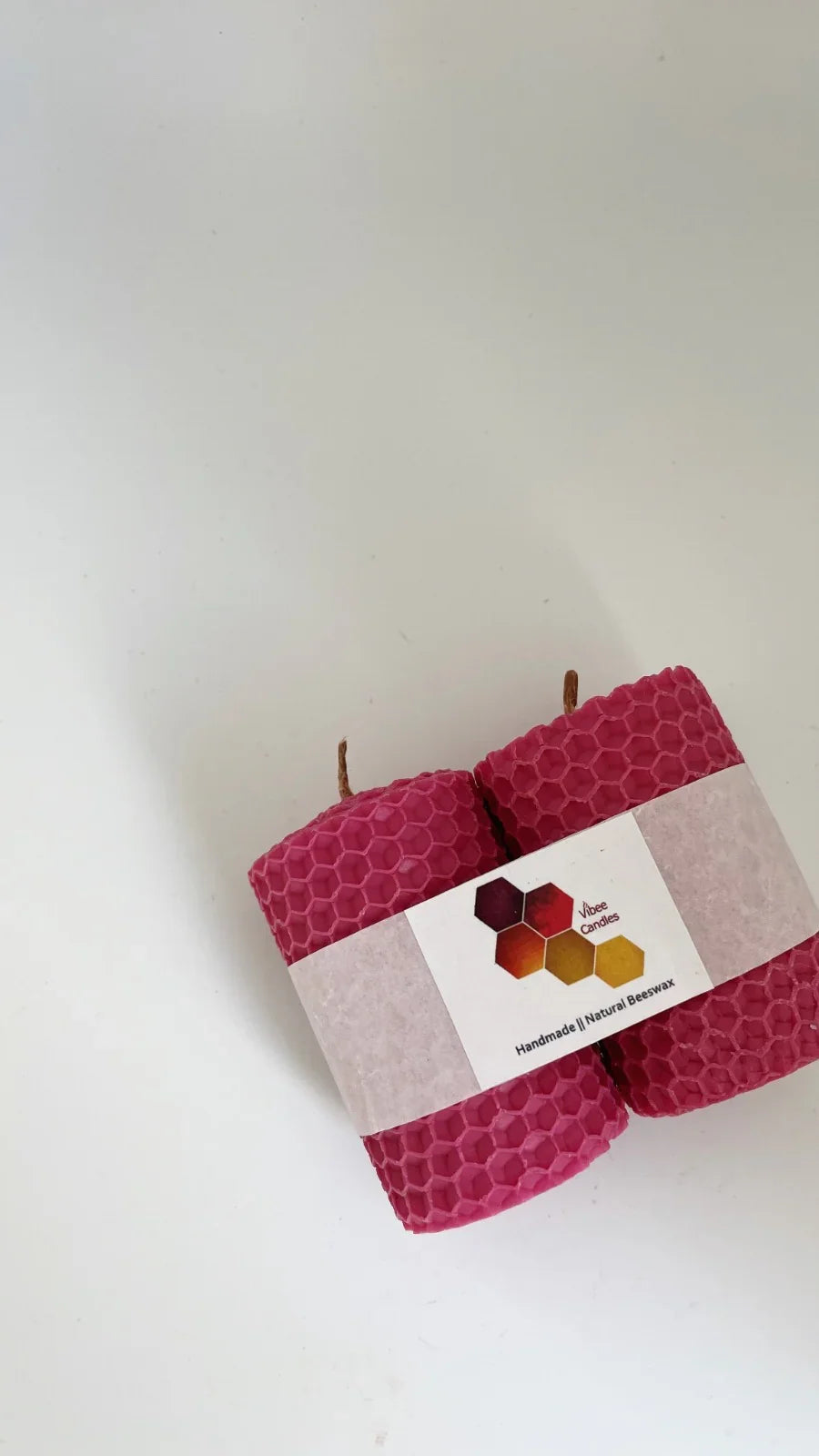 Pack of 2 pink candles