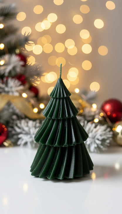 Green Christmas Tree Candle