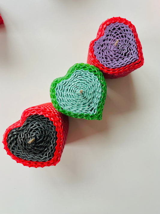 KIT DIY - Vela de cera de abeja en forma de corazon