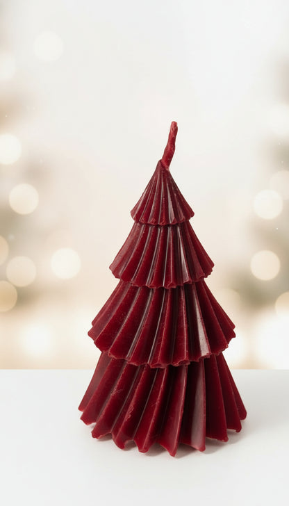 Burgundy Christmas Tree Candle