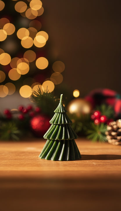 Green Christmas Tree Candle