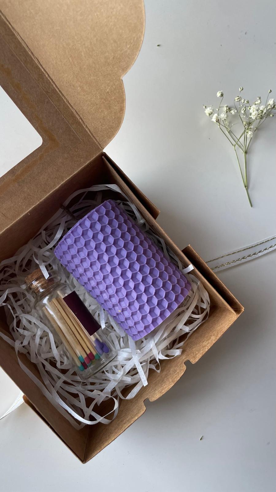 Pack Navideño – Vela de Cera de Abeja + Cerillas de Colores