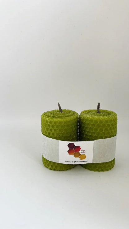Pack of olive-colored candles