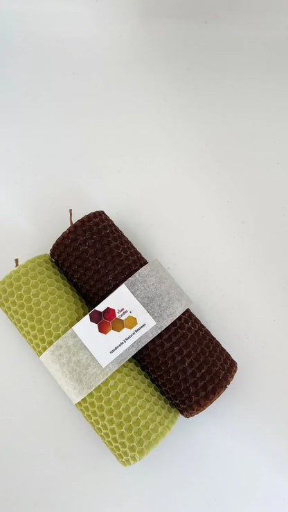 Pack of Olive and Chocolate colored candles
