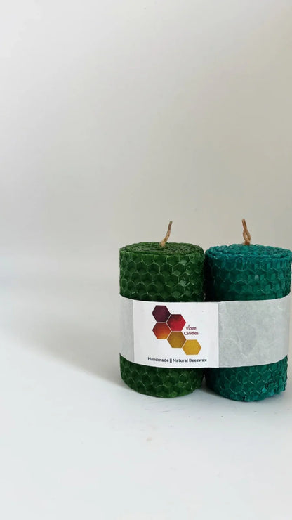Pack of Green and Emerald colored candles